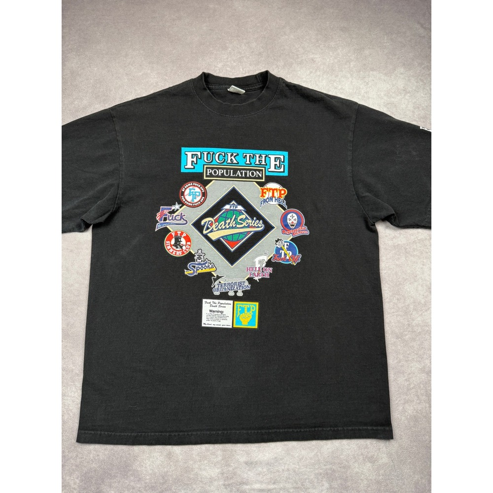FTP F@#k The Population Death Series Graphic T-Shirt Black Mens XL Streetwear